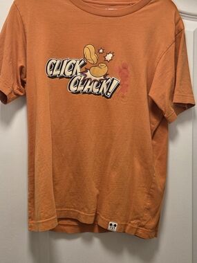 Disney Orange "Click Clack!" Graphic Men’s Tee Size Medium
